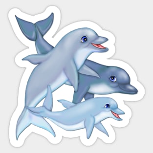 Dolphin Family Sticker